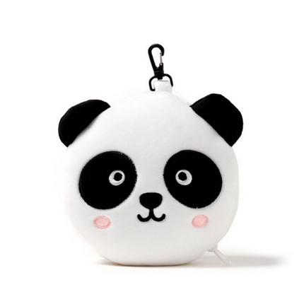 Relaxeazzz Panda Şeklinde Peluş Seyahat Yastığı ve Göz Maskesi