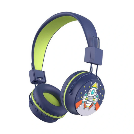 Roket Desenli Bluetooth Kulak Üstü Kablosuz Kulaklık