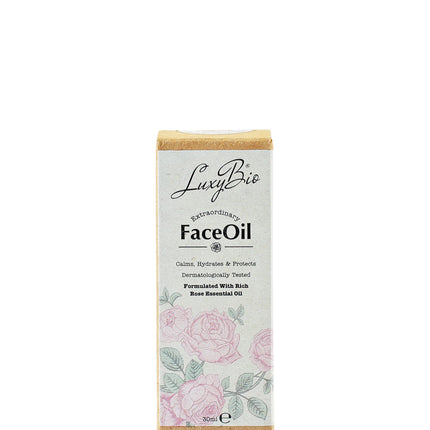 Luxy Bio Rose Face Oil Calms Hydrates Protects All Skin Types 1 oz / 30 ml and 0.17 oz 5ml Travel Size