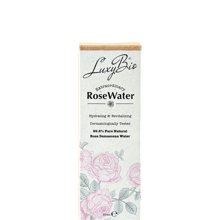 Luxy Bio Pure Rose Water Tonic Water Hydrating Revitalizing All Skin Types 1.70 fl.oz / 50 ml Spray Travel Size