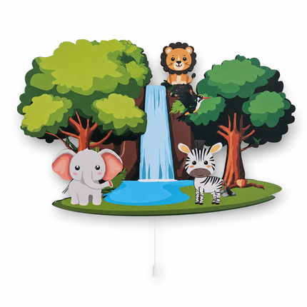 Safari Şelalesi Bebek ve Çocuk Odası LED Duvar Lambası