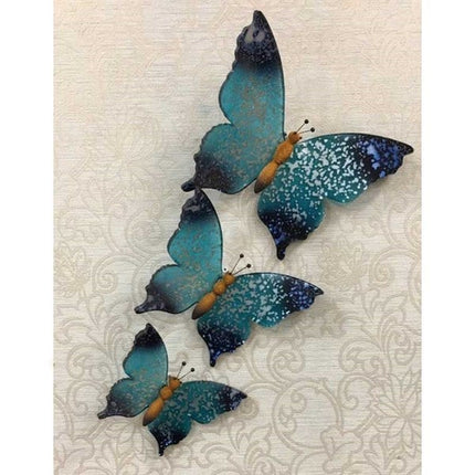 Emayra Şeffaf Kelebek Duvar Dekoru | 3'Lü Turkuaz Set