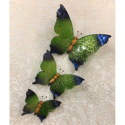 Emayra Şeffaf Kelebek Duvar Dekoru | 3'Lü Yeşil Set