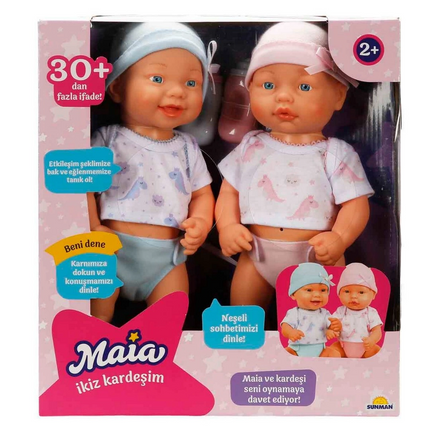Sesli Maia İkiz Bebekler 32 cm