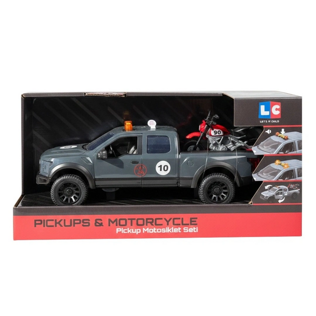 Sesli Ve Işıklı Pikap Ve Motosiklet