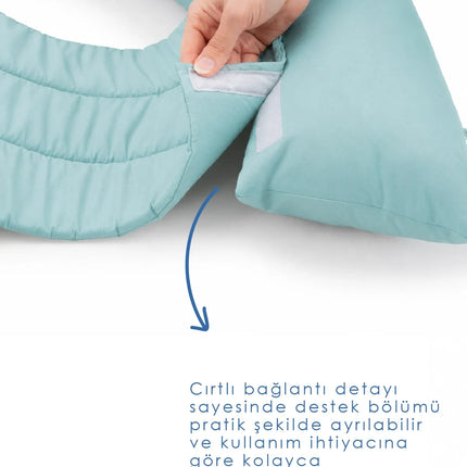 Sırt Destekli Hamile ve Emzirme Yastığı Yeşil