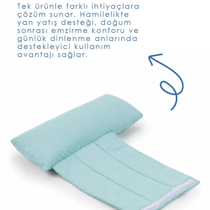 Sırt Destekli Hamile ve Emzirme Yastığı Yeşil
