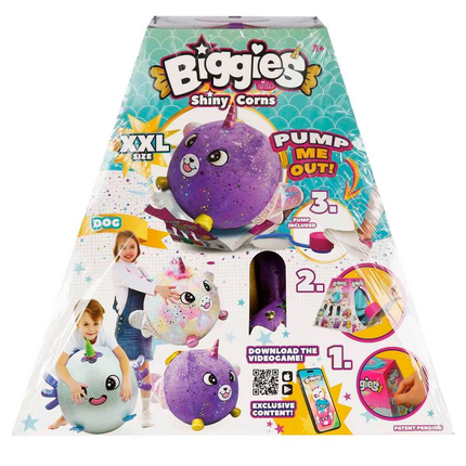 Biggies Şişme Peluş Mor Köpek XXL Shiny Corns S2