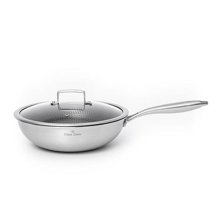 Steel Fusion 28 Cm Kapaklı Wok Tava - Çelik Gövde Lüks Mutfak Şaheseri
