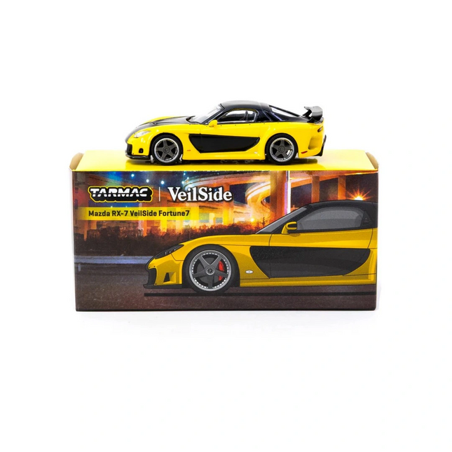 Tarmac Works 1/64 Mazda RX-7 VeilSide Fortune7 Yellow / Black