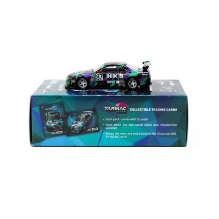 Tarmac Works 1/64 Nissan Skyline (R32) Widebody HKS with Tarmac Cards Combo Set - Designed by Jon Sibal
