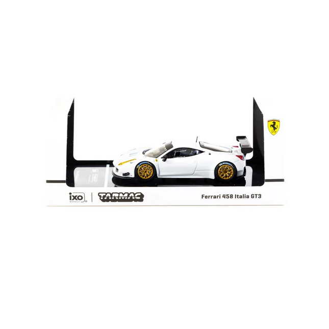 Tarmac Works X iXO Models 1/64 Ferrari 458 Italia GT3 White