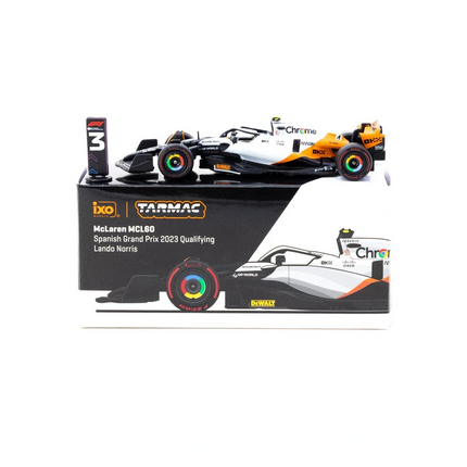 Tarmac Works X iXO Models 1/64 McLaren MCL60 Spanish Grand Prix 2023 Qualifying#4 Lando Norris