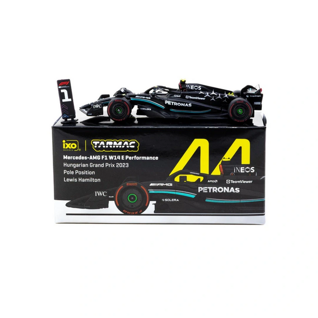 Tarmac Works X iXO Models 1/64 Mercedes-AMG F1 W14 E Performance Hungarian Grand Prix 2023 Pole Position Lewis Hamilton