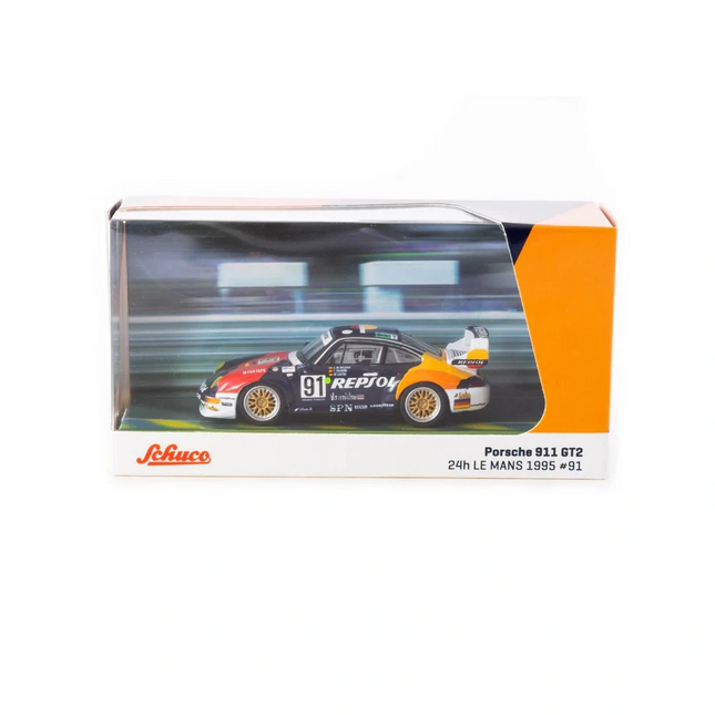 Tarmac Works X Schuco 1/64 Porsche 911 GT2 24h LE MANS 1995 #91