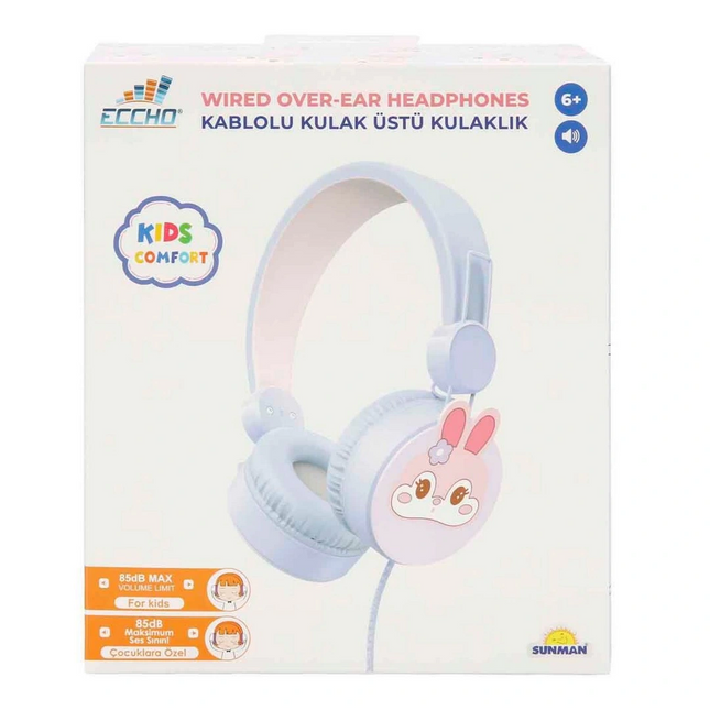 Tavşan Desenli Mikrofonlu Kulak Üstü Kulaklık