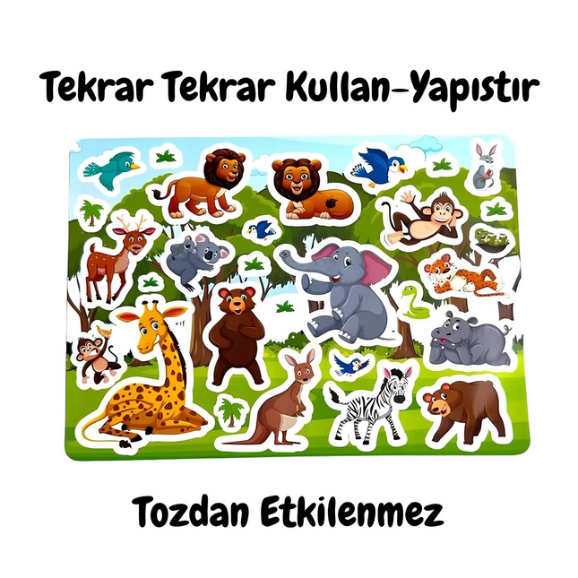 Tekrar Tekrar Kullanılabilen Sticker Kitabım Animal Paradise