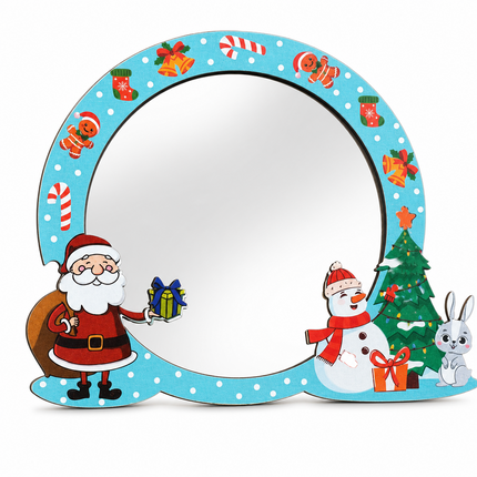 Noel Masalı Yılbaşı Temalı Çocuk Odası Dekoratif Duvar Aynası - 28 × 23 cm