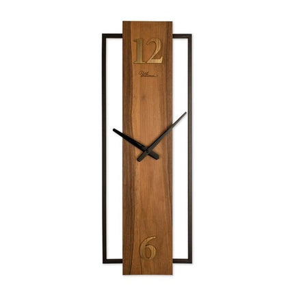 Ultima Modern Ahşap Dikdörtgen Duvar Saati | Açık Kahve