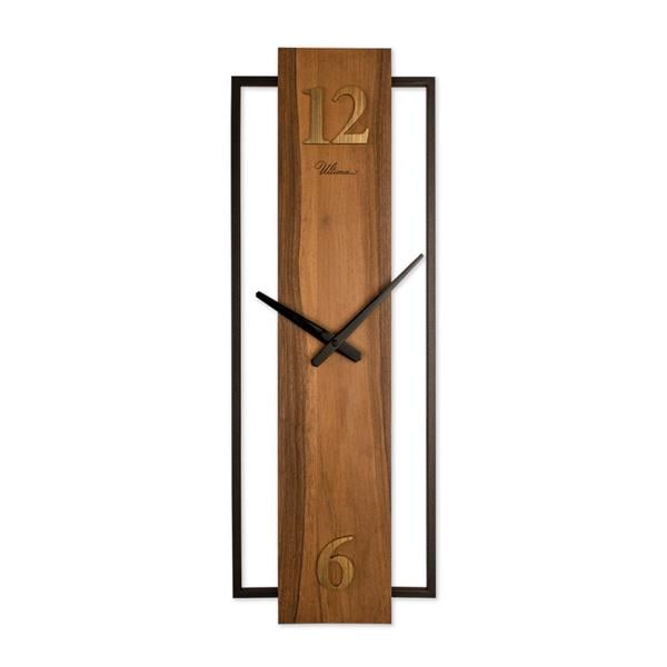 Ultima Modern Ahşap Dikdörtgen Duvar Saati | Açık Kahve